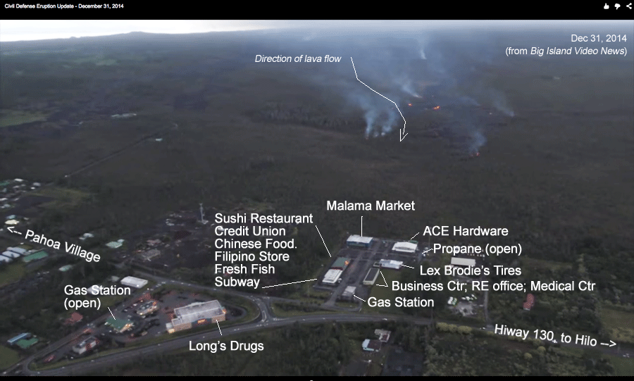 Aerial view of Pahoa Marketplace