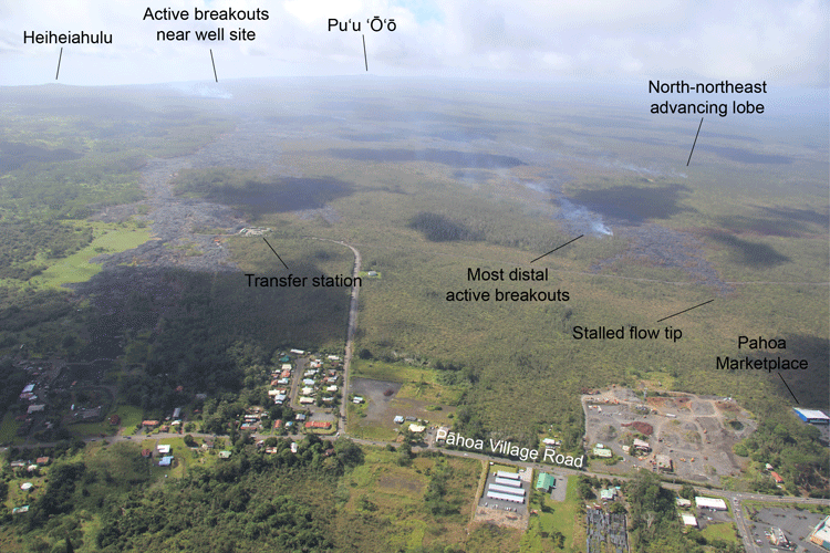 Aerial view of Puna Lava Flow 1-6-2015