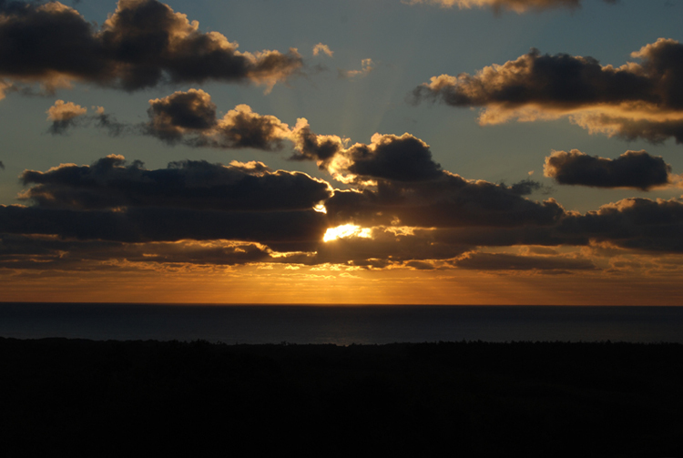 sunrise in Puna from Prudence's lanai